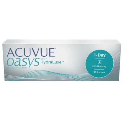 Embalagem de Acuvue Oasys 1-Day com HydraLuxe